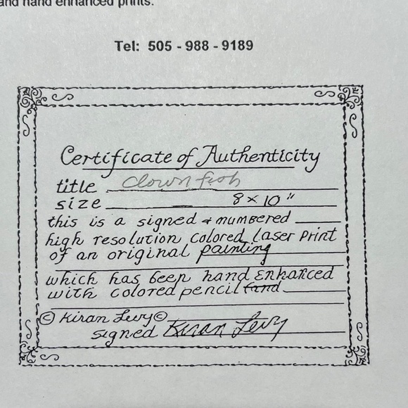 Original authenticated Clown Fish painting by Kiran Levy - Picture 2 of 9